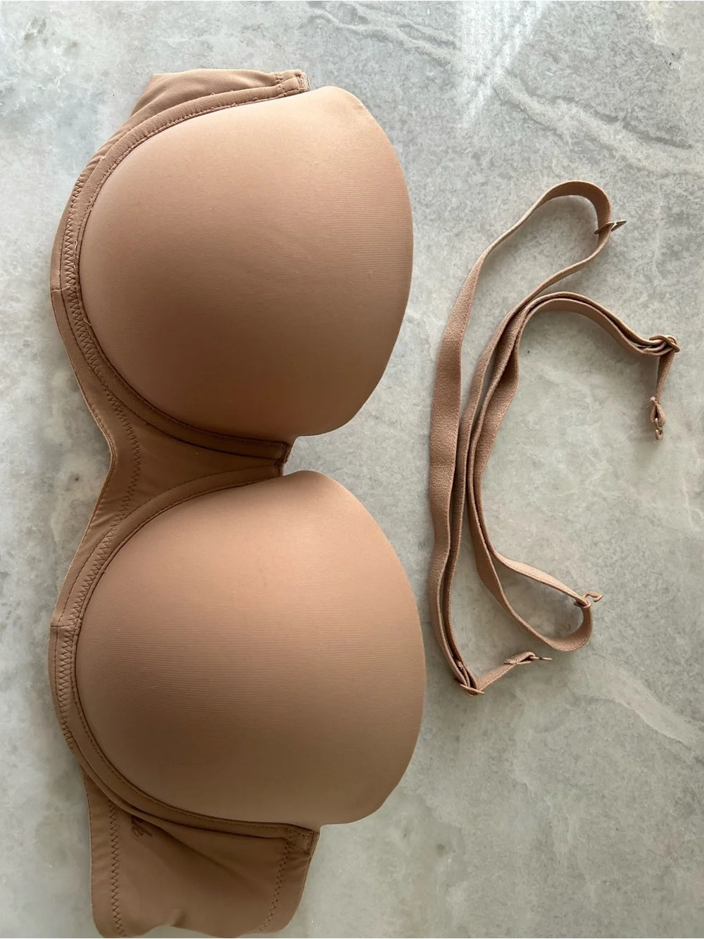 Victoria's Secret Strapless Push-Up Bandeau Bra in tan